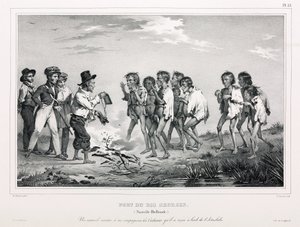 Aboriginals with western trinkets, New Holland by Unbekannt