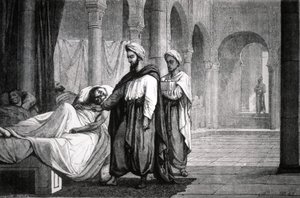 Abulcasis, doctor of caliph Al-Hakam II, at Cordoba hospital (Spain) by Unbekannter Künstler