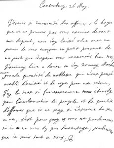 Affectionate letter from Charles II to his sister, Henrietta Anne, written in French at Canterbury, the day after his arrival at Dover, 26 May by Unbekannt