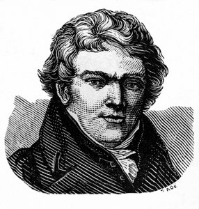 Aloys Senefelder, inventor of lithography (Illustration from 