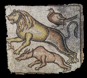 Animals. Eastern Mediterranean, late 5th-6th century. Marble and limestone cubes. Louvre Museum by William M. Timlin