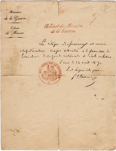 Autograph letter of the delegate to the war Gustave Paul Cluseret under the Paris Commune by Unbekannt