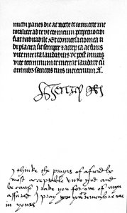 Autograph signature of King Henry VIII and inscription in the hand of his wife, Queen Katherine of Aragon by Unbekannt
