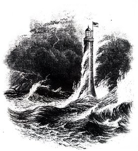 Bell Rock Lighthouse in a storm by Unbekannt