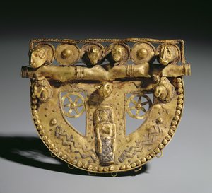 Belt-buckle with granulated decoration