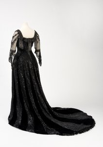 Black Full Length Evening Gown Worn by Queen Alexandra