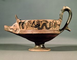 Boeotian Black-Figure Kyathos from the Boeotian Dancers Group, c.575-550 BC by Unbekannt