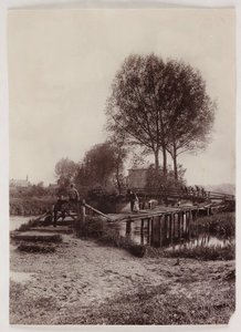 Bridges, Pile Children on a bridge, c 1890 by Unbekannt