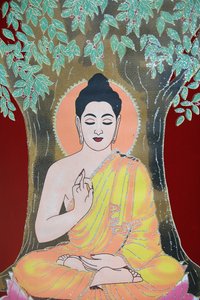 Buddha Giving a Blessing, Thangka, Kathmandu, Nepal by Unbekannt