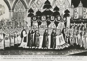 Burial of the body of Queen Caroline in the family vault at Brunswick Cathedral by Unbekannt