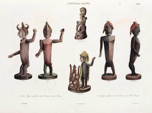 Carved Wooden Figures, New Guinea by Unbekannt