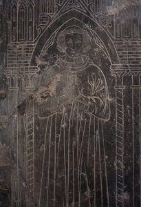 Fragment of a Stone plate. Bas-relief. A church official. by Unbekannter Künstler