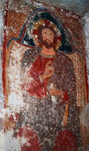 Christ the Teacher, fresco in crypt, Sanctuary of Mary of Stairs, Massafra, Italy by William M. Timlin