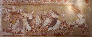 Church (Église Saint-Martin), Interior, Wall Paintings, North Wall of the Choir (detail)