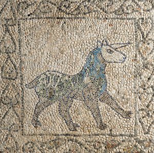 Fourth Crusade, Fragments of mosaic floors representing unicorn by Benjamin Baud