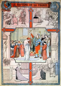 Clovis christening by Saint Remi in Reims, c. 1930 by Unbekannter Künstler