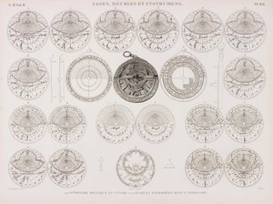 Copper Kufic Astrolabe and Astrolabe Plates by Unbekannt