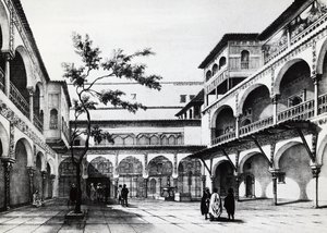 Courtyard of the Kasbah fortress in Algiers by J.B. and Brown J. Rowbotham