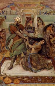 Draupadi Dragged from Her Chamber by Duhsasana by Unbekannter Künstler