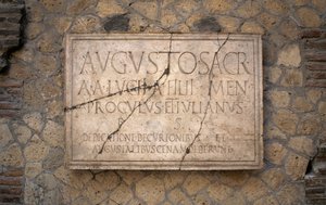 Epigraph on Marble, Augustales College, Archaeological Site of Herculaneum by Benjamin Baud