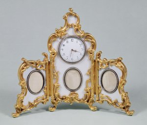 Faberge Louis XV style desk clock