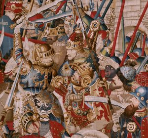 Flemish tapestry. Series The Trojan War. Achilles’ Tent. Sixth tapestry in the series. Model Coëtivy Master. Manufacture Tournai workshops. Ca 1470. by Unbekannt