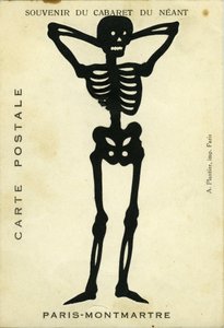 Advertising of the Cabaret du Neant de Montmartre Representing a Skeleton Decoupe by Unbekannter Künstler