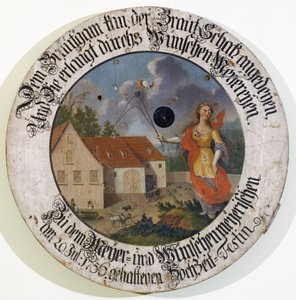Franconian Museum Feuchtwangen Middle Franconian Bavaria Germany marksman target collection wedding target from 1756 with goddess Fortune by Unbekannt