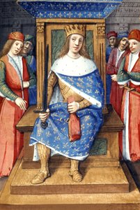 French King Louis IX (Saint Louis, 1214-1270, King from 1226 to 1270) on his throne by Unbekannter Künstler