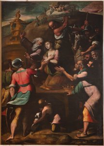 Genoa, Duomo (St Lawrence Cathedral), inside, Baptistery (formerly Church of St John the Old): "Martyrdom of St Catherine", by Cesare and Alessandro Semino by Unbekannter Künstler