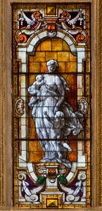 Genoa, Duomo (St Lawrence Cathedral), inside, The Lercari Chapel or The Chapel of the Blessed Sacrament (Northern apse): stained glass window