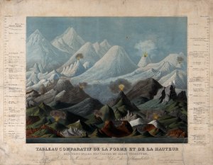 Geology: Comparative Shapes and Heights of Mountains by Unbekannter Künstler