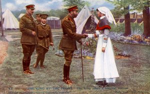 George V meeting a hospital matron on the Western Front by Unbekannter Künstler
