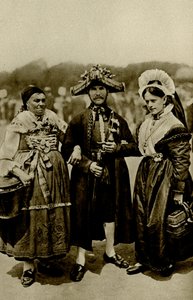 Germany. People of the Bavarian Highlands in costly medieval costumes. 1920 by Unbekannt