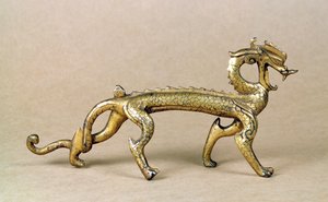 Gilt Bronze Sea Dragon, Six Dynasties Period