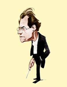 Gustav Mahler. Caricature by Oscar Garvens Austrian composer, 7 July 1860 - 18 May 1911. Oscar Garvens 1874-1951 by Unbekannt