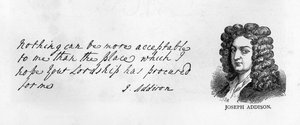 Handwriting and signature of Joseph Addison