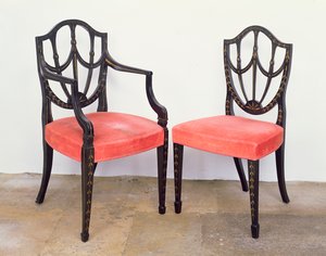 Hepplewhite dining chairs, George III by Unbekannt
