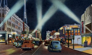 Hollywood Boulevard at Night, California by Unbekannter Künstler