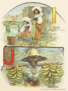 I J: Italy, Jamaica - ABC of Two Worlds. Emile Guerin, publisher, Paris, circa 1900. by Unbekannt
