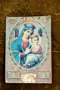 Pious Image Plastered on the Walls of the Coptic Quarter in Cairo