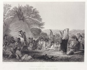 Indians in Council, North America by Unbekannt