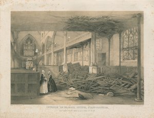 Interior of Walsall Church (tinted lithograph, Oct 1847) by Unbekannt