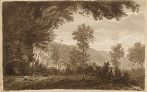 Italian Landscape with Cave Entrance by Unbekannter Künstler
