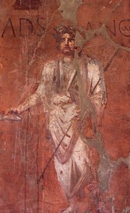 Italy: Archaeological Site of Pompeii at the Foot of Vesuvius: Wall Fresco by William M. Timlin