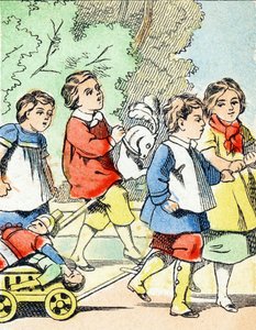 Game: The Little Car - Child Entertainment Alphabet c.1890 by Unbekannt