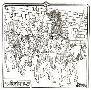 Joan of Arc and Her Escort Left Vauleurs on February 23