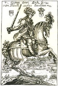 Joan of Arc in Front of Orleans, on Horseback, Sword Raised by Unbekannter Künstler