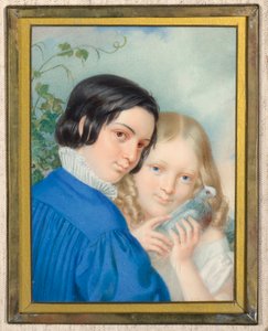 Boy and Girl with Dove by Unbekannter Künstler