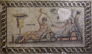 Kratos and Euphrosyne - Mosaic, Zeugma Mosaic Museum, Gaziantep by Unbekannter Künstler